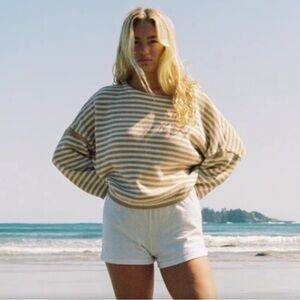 Striped Beige and White Sweater